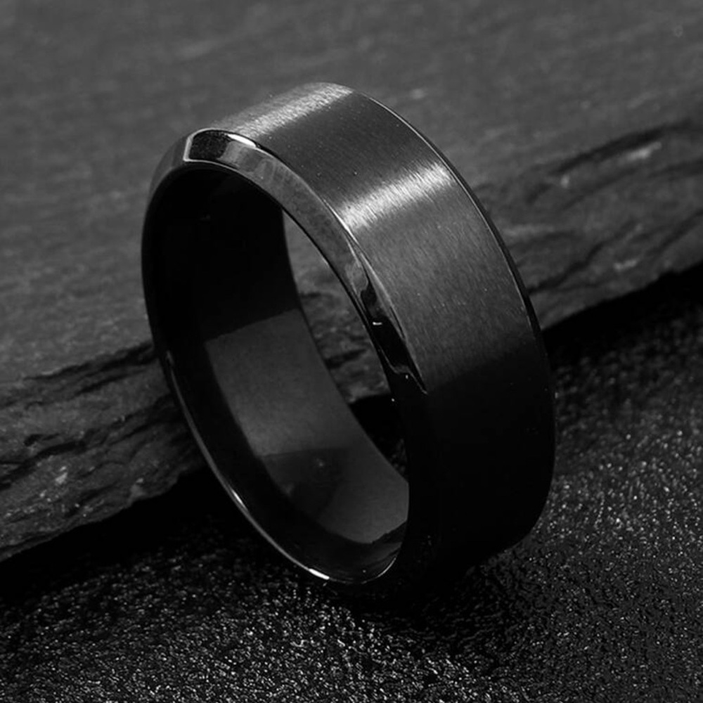 Minimalist Black Jewelry Ring - Stainless Steel